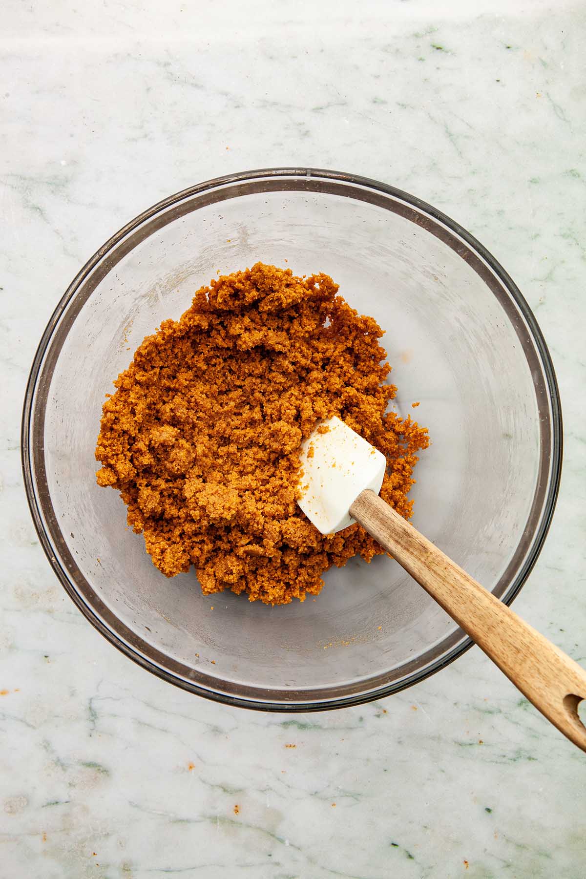 A bowl of mixed graham crust.
